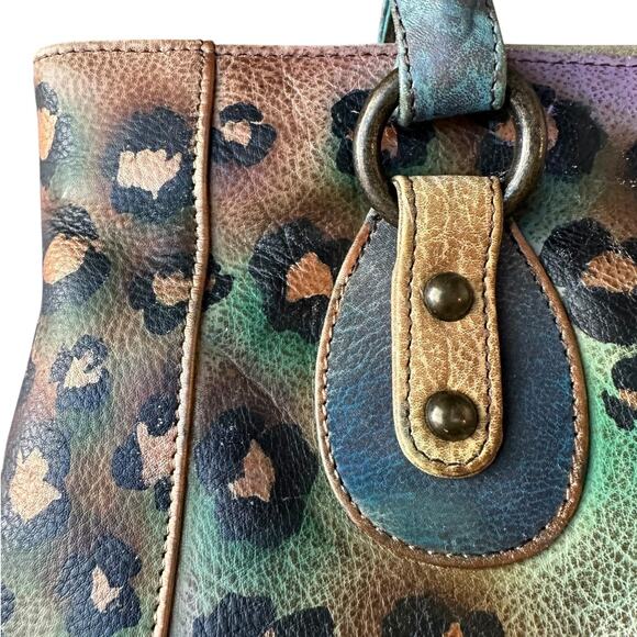 Anuschka Peacock Safari Hand Painted and Signed Leather Large Tote Bag - Picture 9 of 15